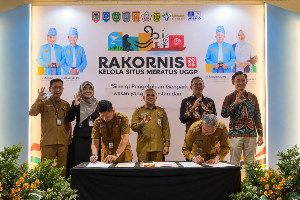 Badan Pengelola Meratus UNESCO Global Geopark melaksanakan penandatangan Memorandum of Understanding (MoU)