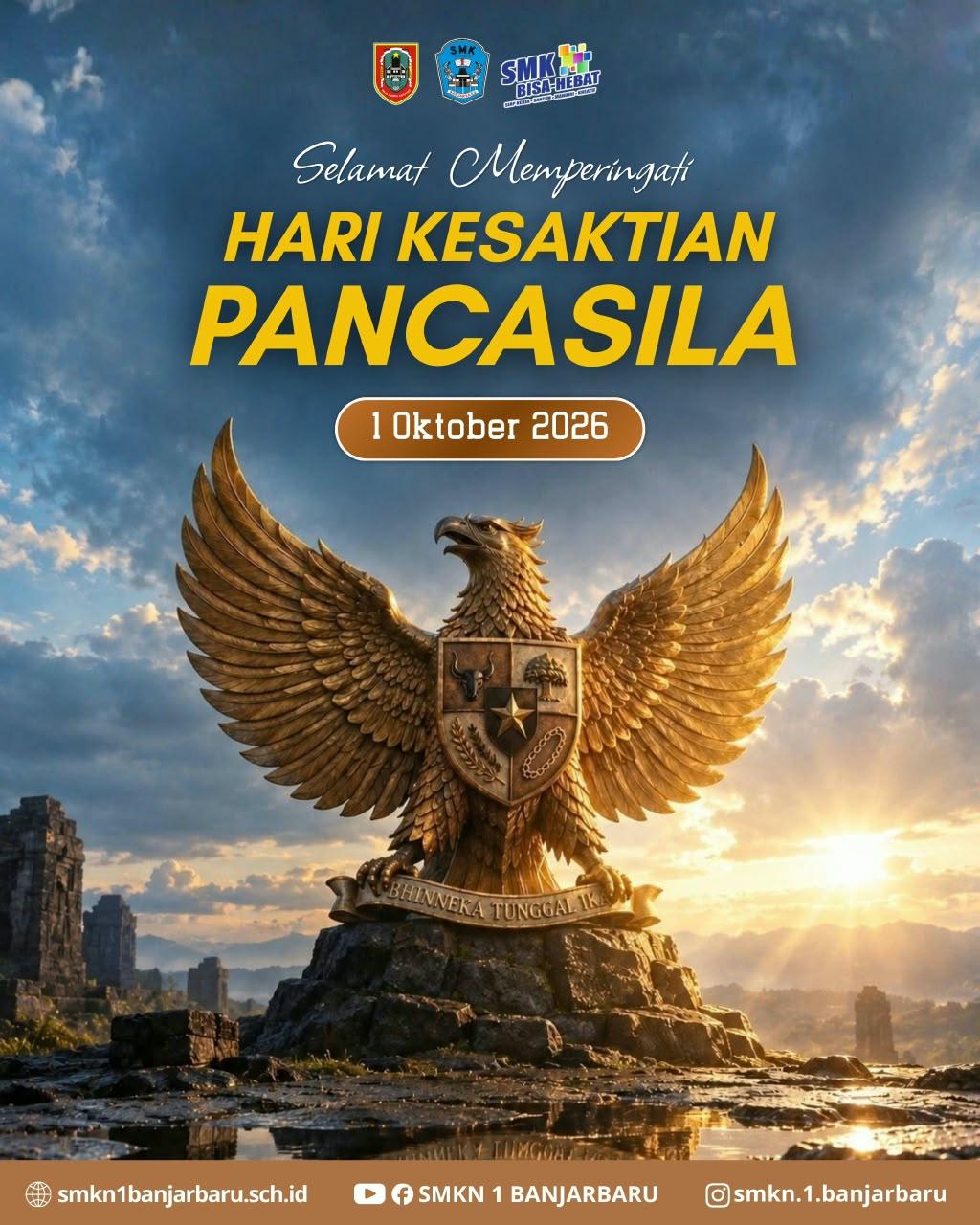Selamat Memperingati Hari Kesaktian Pancasila 1 Oktober 2026 SMKN 1 Banjarbaru