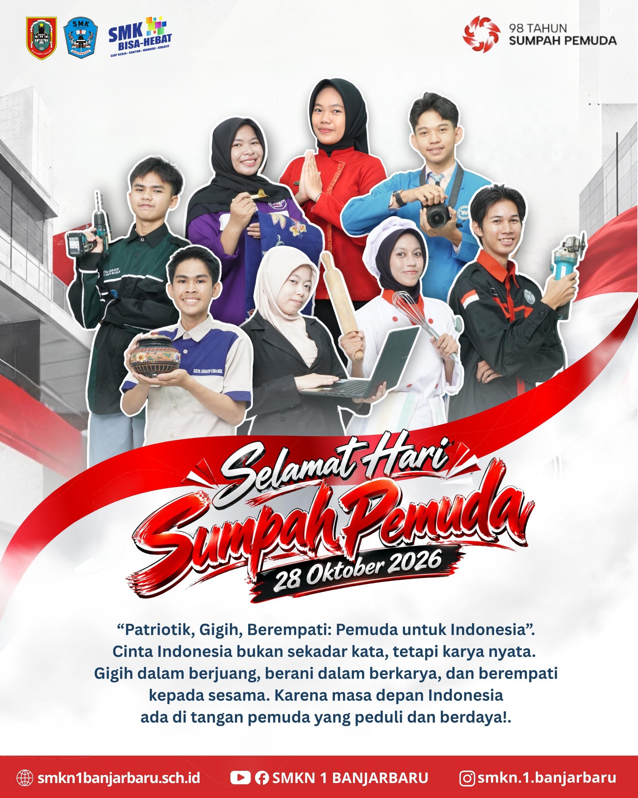 Poster Utama Sumpah Pemuda 2026 SMKN 1 Banjarbaru